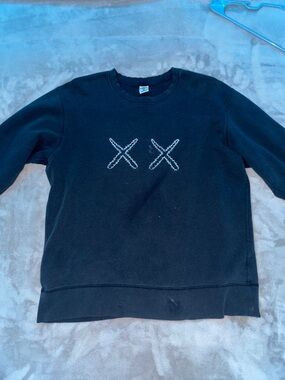 KAWS Black Crewneck with White UT x Sesame Street Tag